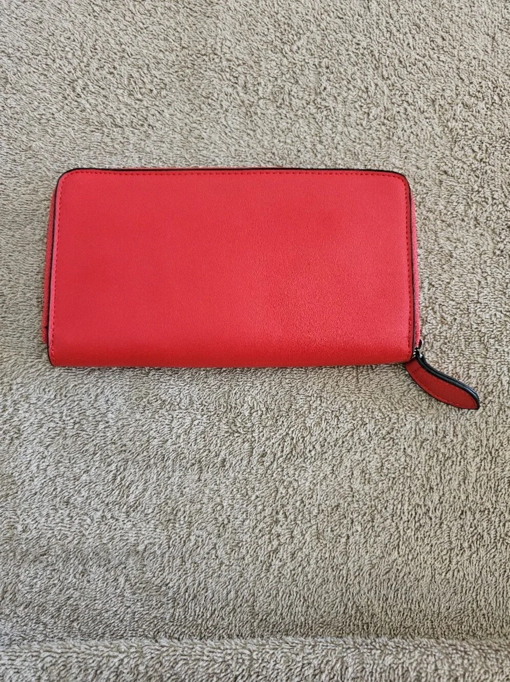 LouLu Bright Red Zip Wallet with Logo Detail